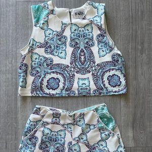 Sabo skirt crop top and short